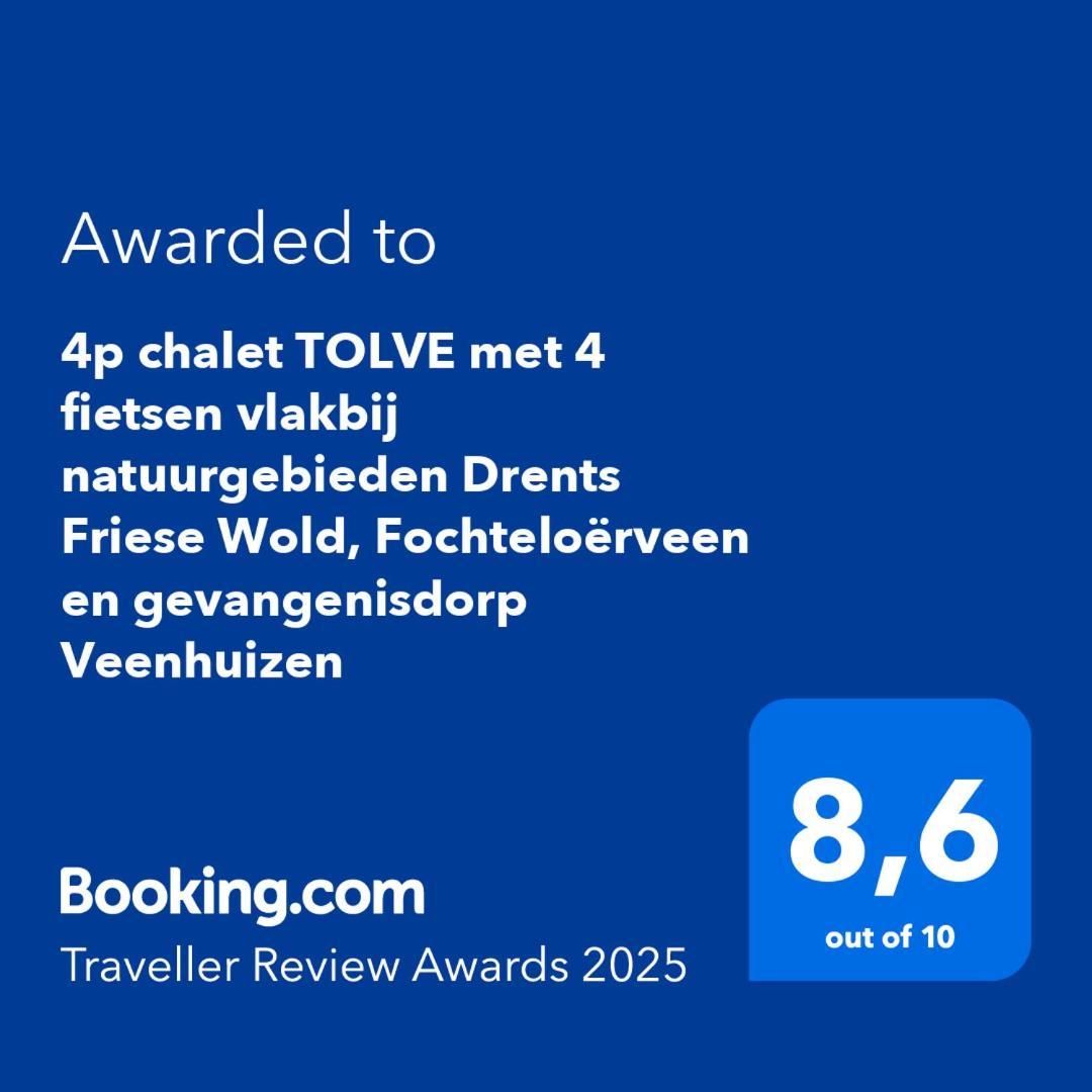 4P Chalet Tolve: Cycling Retreat Near Drents Friese Wold Nature Reserve Oosterwolde  Exterior photo